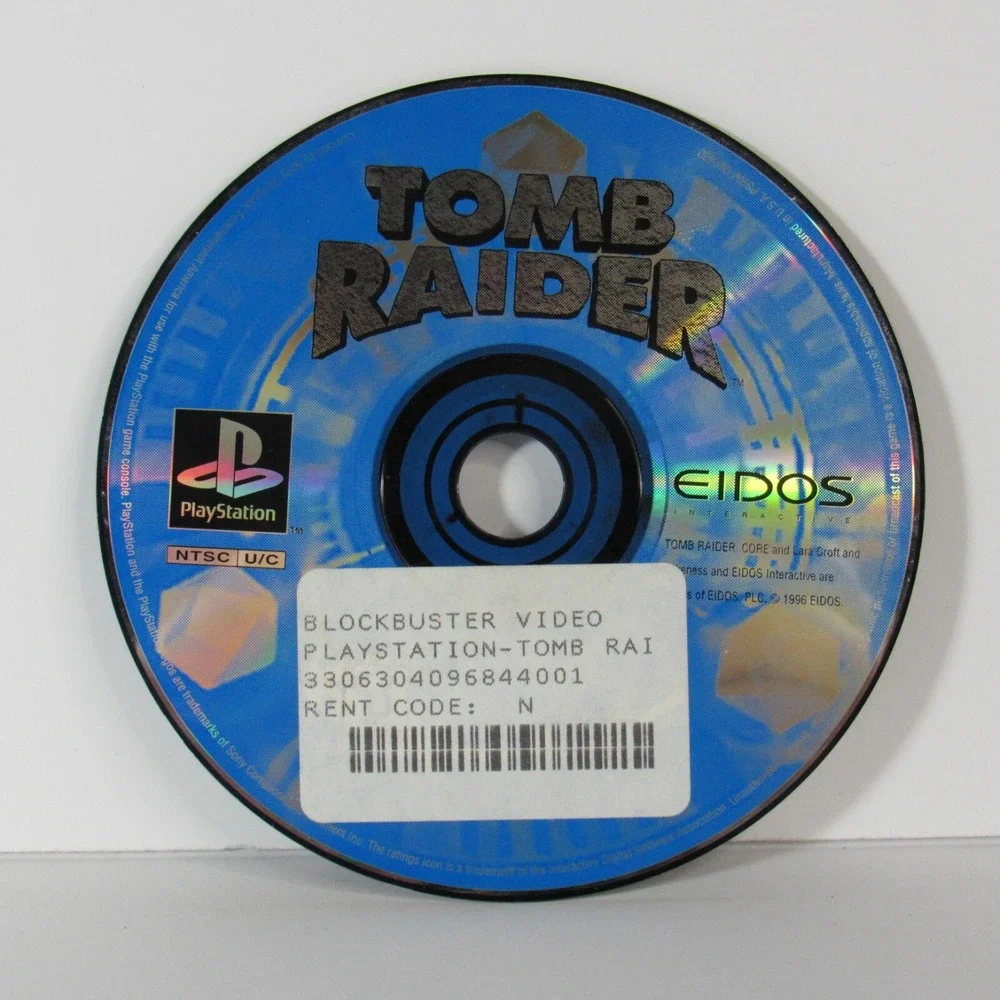 Tomb Raider Blue PS1 PlayStation 1 1996 1st print PS1 Black Label game DISC ONLY